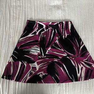 Aqua Black & Pink High Waist A-Line Mini Skirt, size M